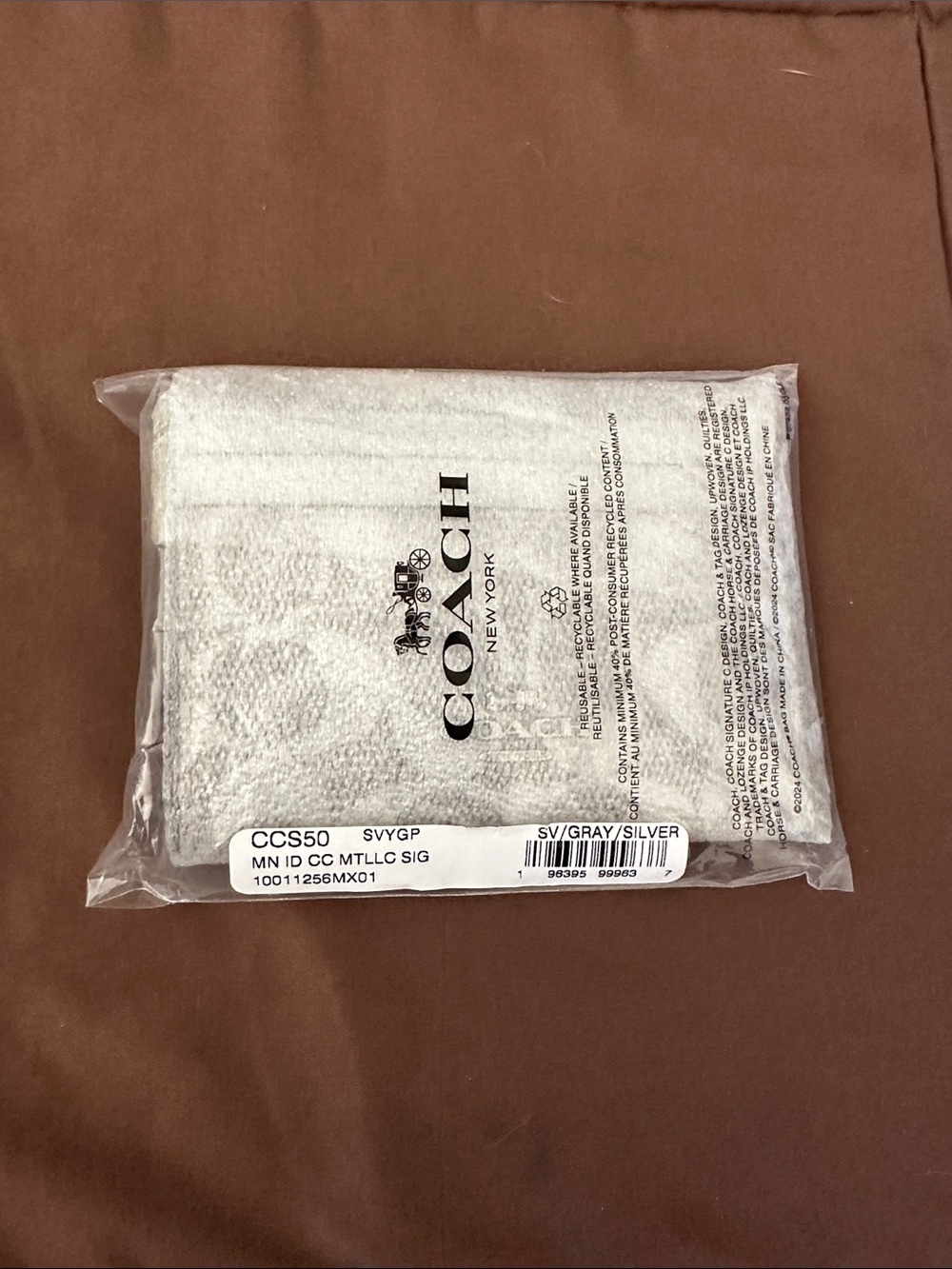 Coach Silver id card wallet